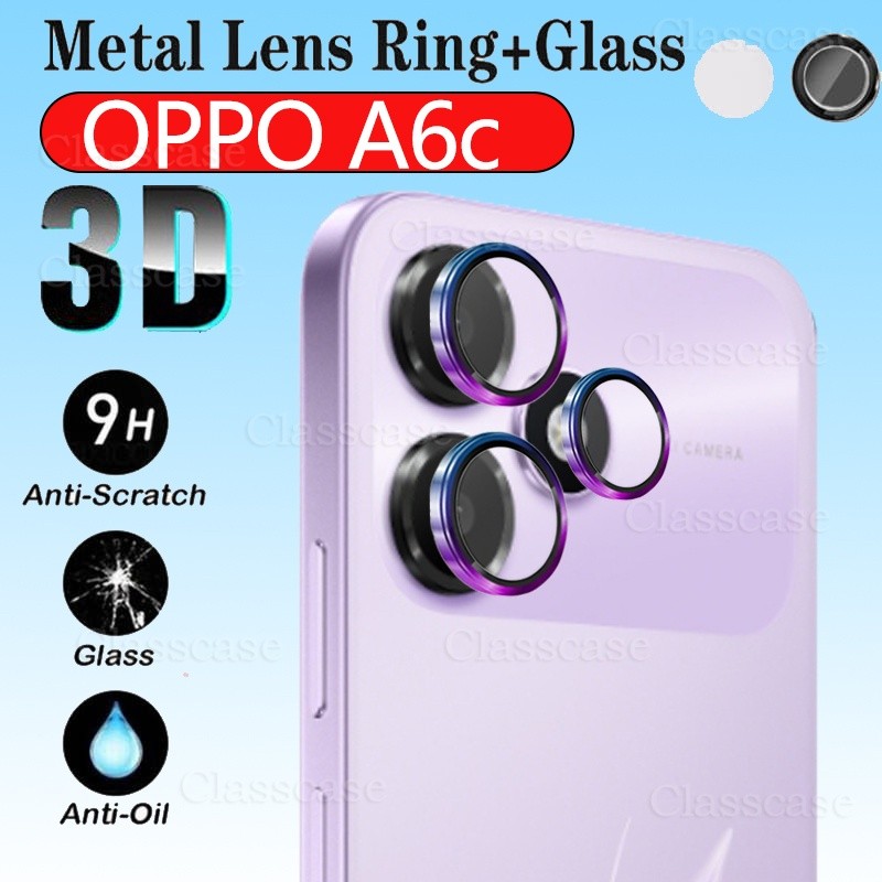 [คลังสินค้าพร้อม]เลนส์กล้องโลหะสําหรับOPPO A6c A6 c OPPOA6c 4G 5G 2026 9H HDอลูมิเนียมโลหะผสมโลหะกล้องเลนส์ป้องกันฟิล์ม