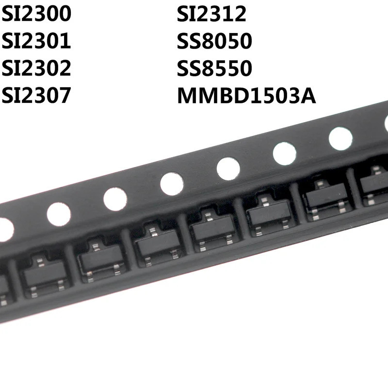 200 SI2300 SI2301 SI2302 SI2307 SI2312 SS8050 SS8550 MMBD1503A SOT-23 Triode ทรานซิสเตอร์ SMD