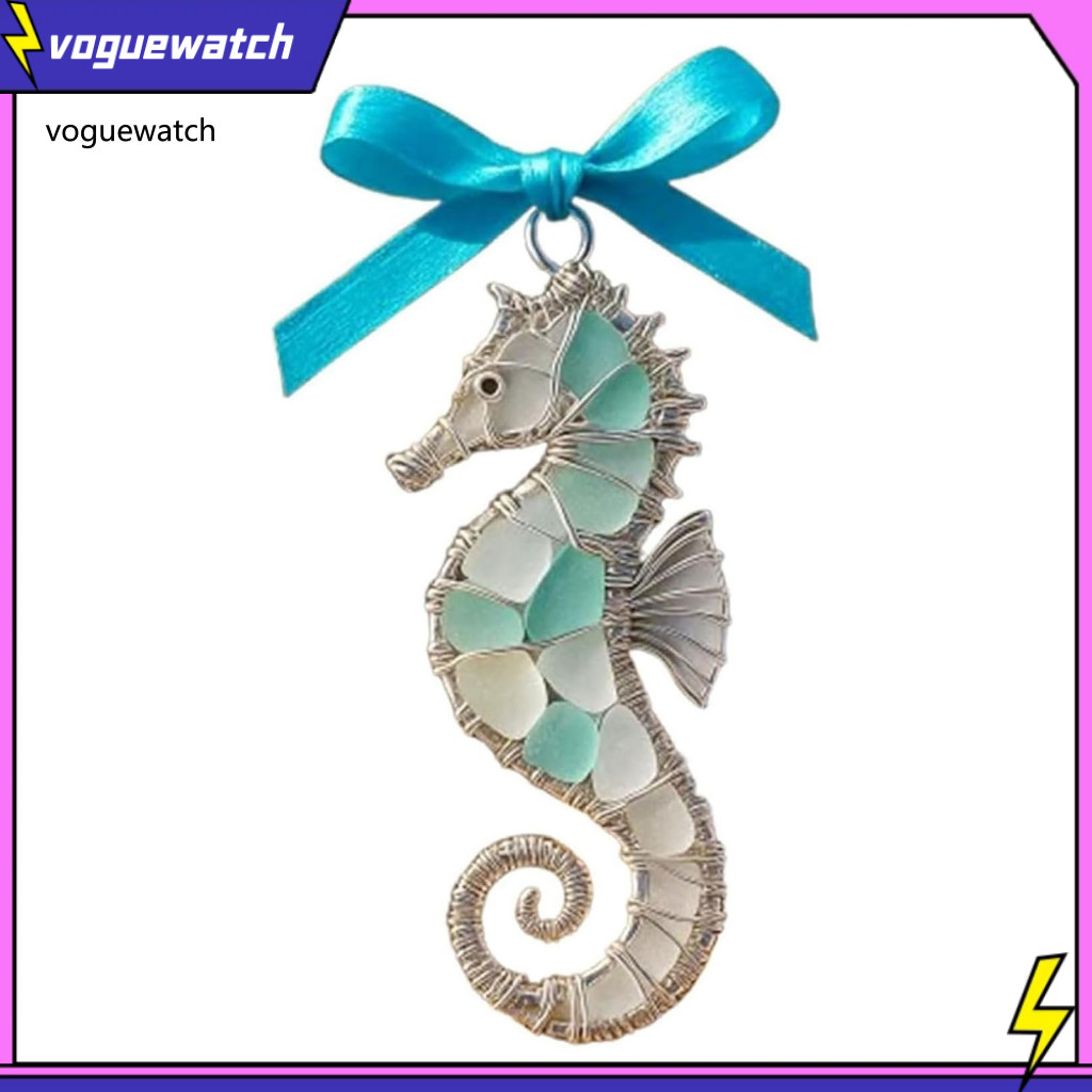 VOG Frosted Sea Glass Charm Handcrafted Sea Glass จี้รถ Sea Turtle Octopus Seahorse Ocean สัตว์เครื่