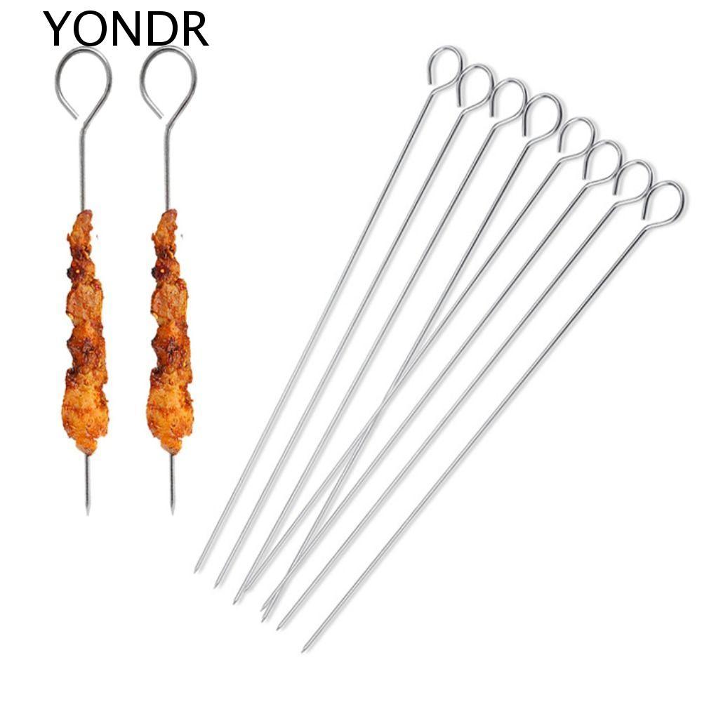 YONDR 20 ชิ้นเข็มห่านย่าง,นํามาใช้ใหม่แหวนสแตนเลสบาร์บีคิว Skewer,เครื่องครัว 20/25/30 ซม.Kabob Skew