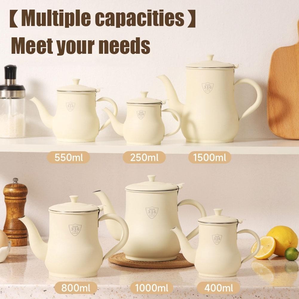 หม้อกรองน้ํามัน 1500ml ความจุน้ํามันกินได้เหมาะสําหรับห้องครัว 316 สแตนเลส M8u9