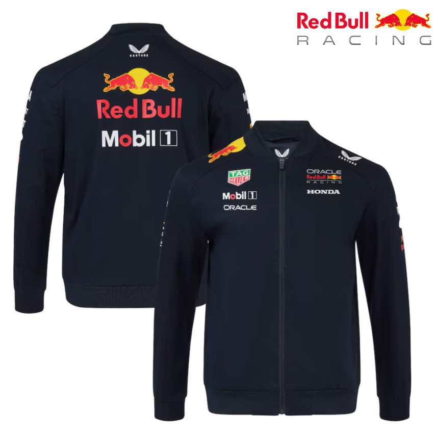 Red Bull Red Bull Racing Fleet Racing Suit สีกรมท่า Stand Collar Zipper Jacket Racing Fan Top SOFX