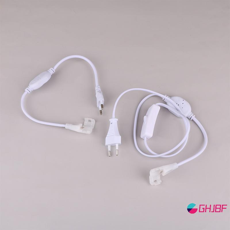 GHJBF] EU Plug Forneck 220v COB LED Strip Power Supply Plug Fast Connector พร้อมปุ่มคอเต่าสายสวิทช์ส