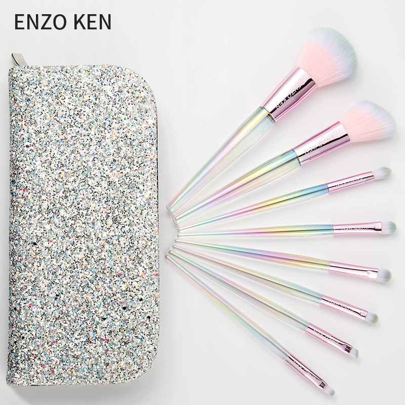 Enzo ins ชุดแปรงแต่งหน้าหัวใจสาว Unicorn Influencer ชุดแปรงครบชุด Professional แปรงเครื่องมือความงาม