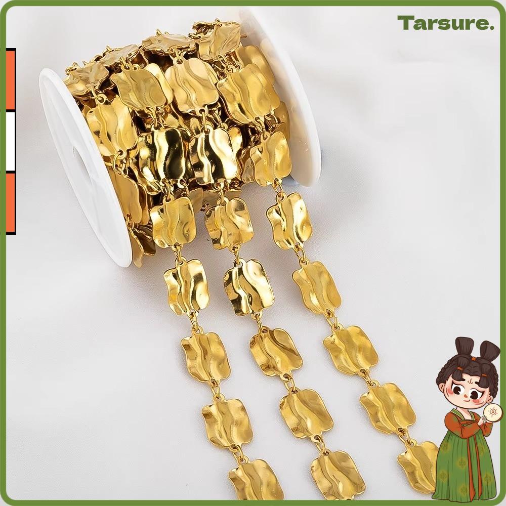 TARSURETH โซ่สแตนเลส.Simple Square Link 1 เมตร อุปกรณ์ทำเครื่องประดับสำหรับสร้อยคอและสร้อยข้อมือ เคล