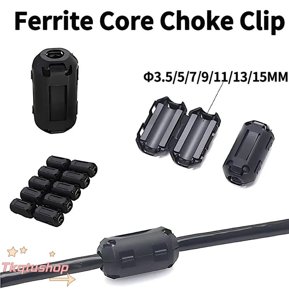 IMIHAN1 1 ชิ้นแหวนแม่เหล็กป้องกันการรบกวน, EMI RFI Choke คลิป Ferrite Core Degaussing Filter, ที่ถอดออกได้ 3.5/5/7/9/13/15 มม.Snap-on Cable Filter