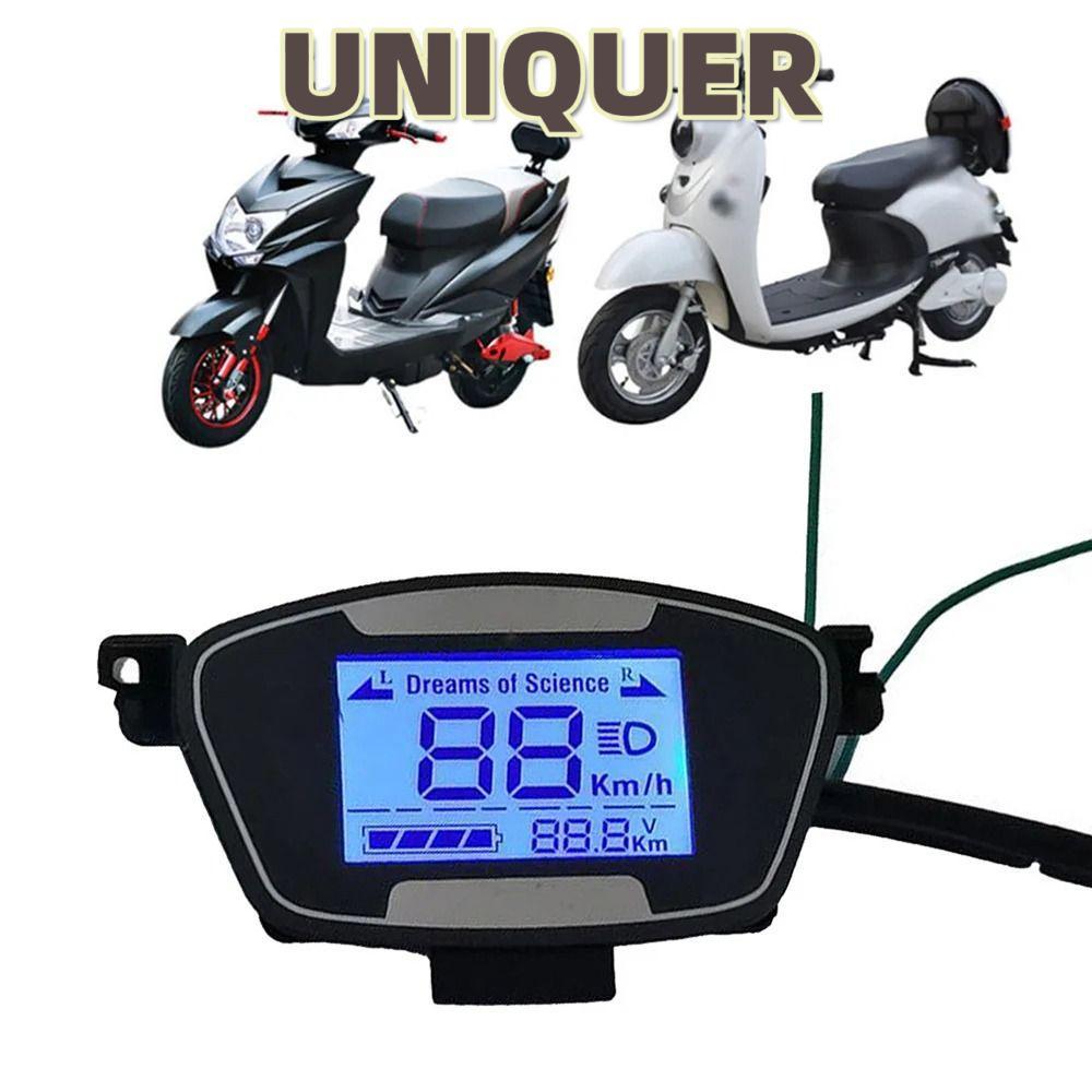 UNIQUER 1 ชิ้นมอเตอร์ Speedmeter หน้าจอ, 6Pin อุปกรณ์เสริม Ebike สกู๊ตเตอร์จอแสดงผล LCD, 48-72V สําหรับจักรยานไฟฟ้า E-Bike รถจักรยานยนต์แผงควบคุม
