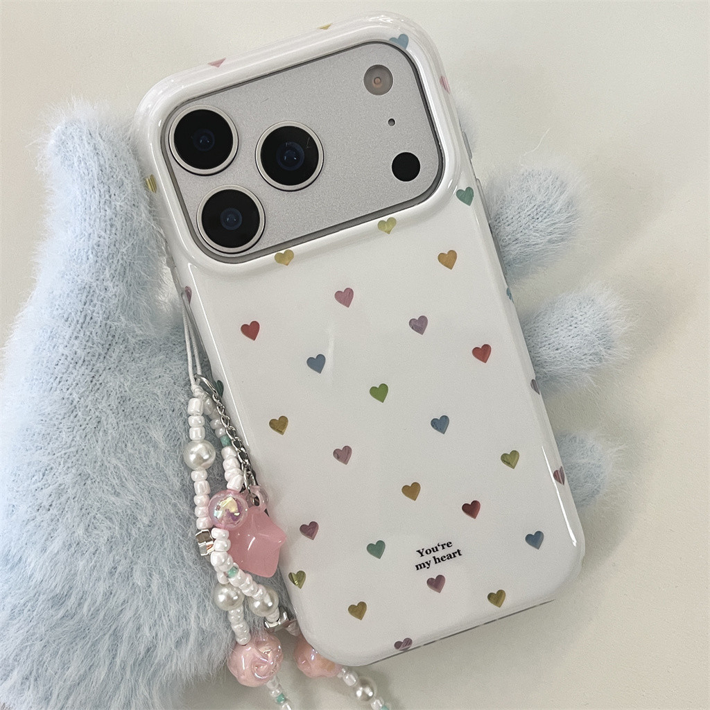 สําหรับIphone Case 17 Pro Max 16 Pro Max 15 Pro Max Laser Full Screen Loveเคสโทรศัพท์