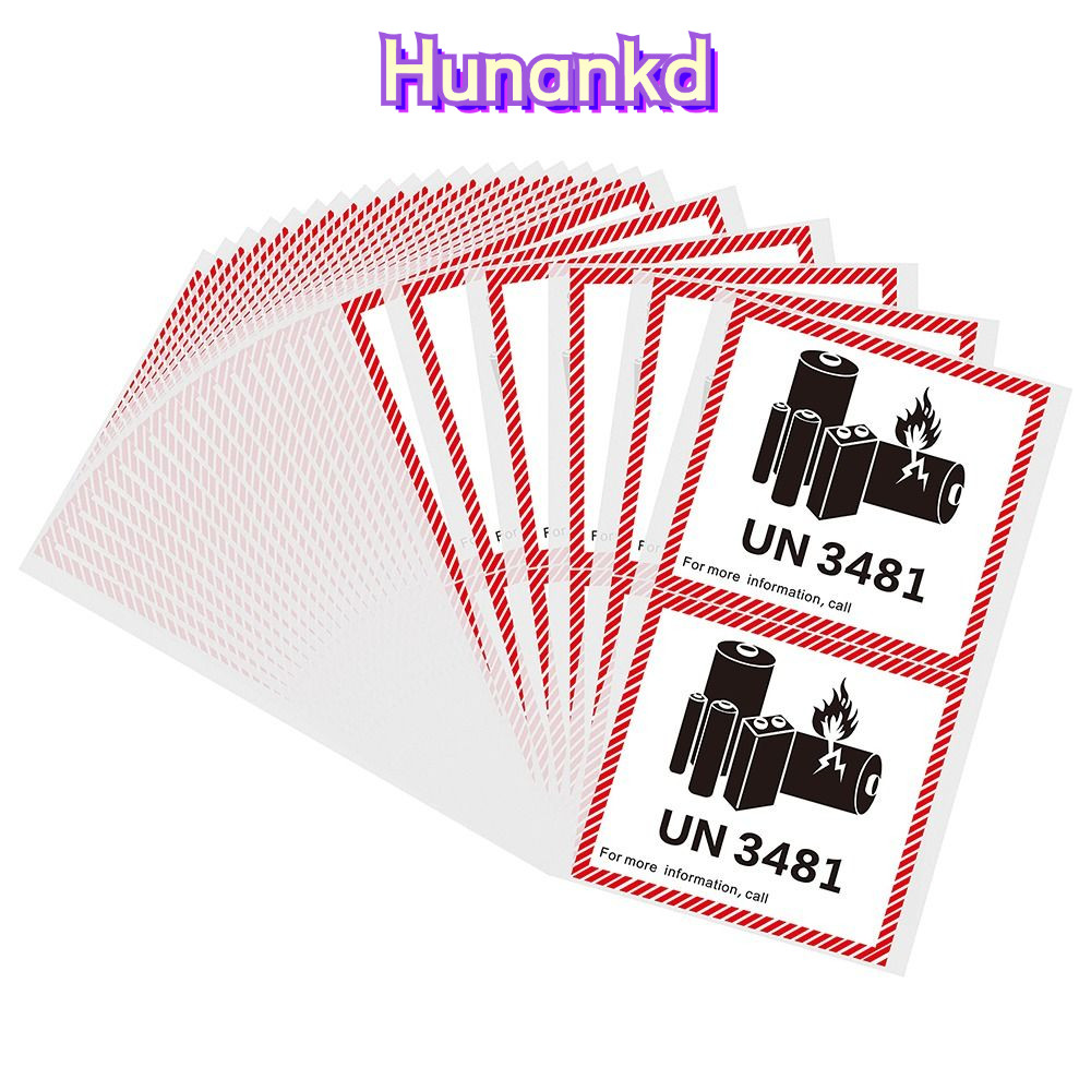 สติกเกอร์เตือนภัย UN3481 สำหรับแบตเตอรี่ลิเธียมไอออน - ขนาด 4.7"x4.3" ฉลากขนส่งรุ่นใหม่ - เหมาะสำหรั