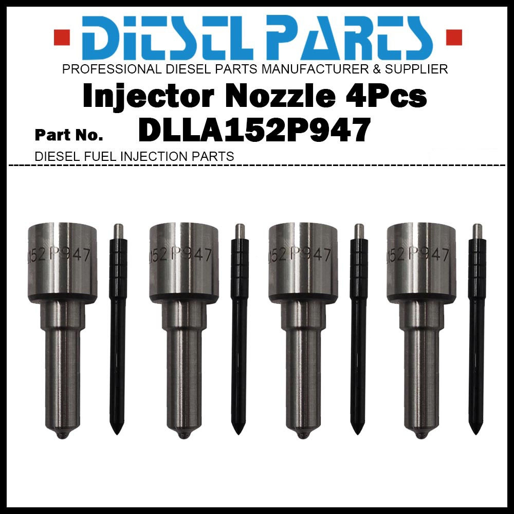 4x ดีเซลหัวฉีดน้ํามันเชื้อเพลิงหัวฉีดเคล็ดลับ DLLA152P947 สําหรับ Nissan NP300 Navara D22 D40 Pathfi