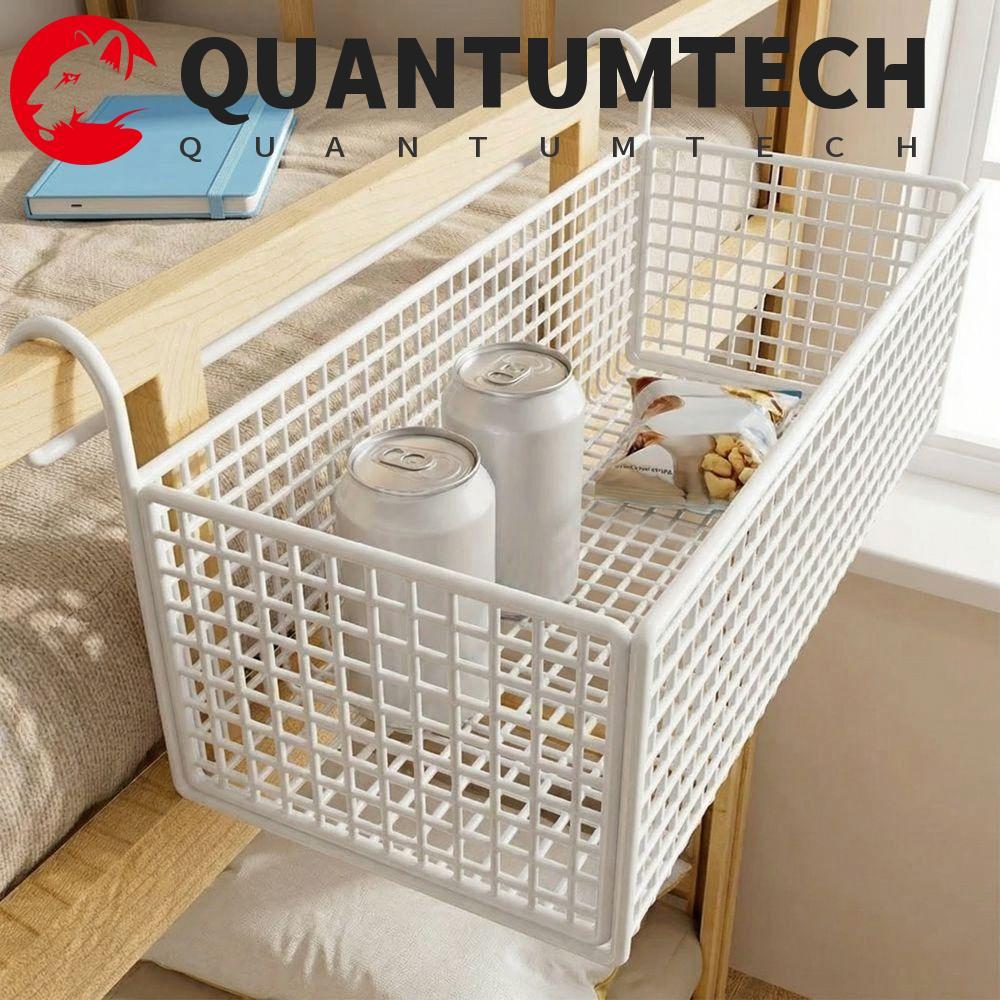 QUANTUMTECH ชั้นเก็บแขวน, ชั้นวางประหยัดพื้นที่เหล็กกลวง, เรียบง่ายไม่มีที่วางเจาะความจุขนาดใหญ่แขวนตะกร้าข้างเตียงหอพัก
