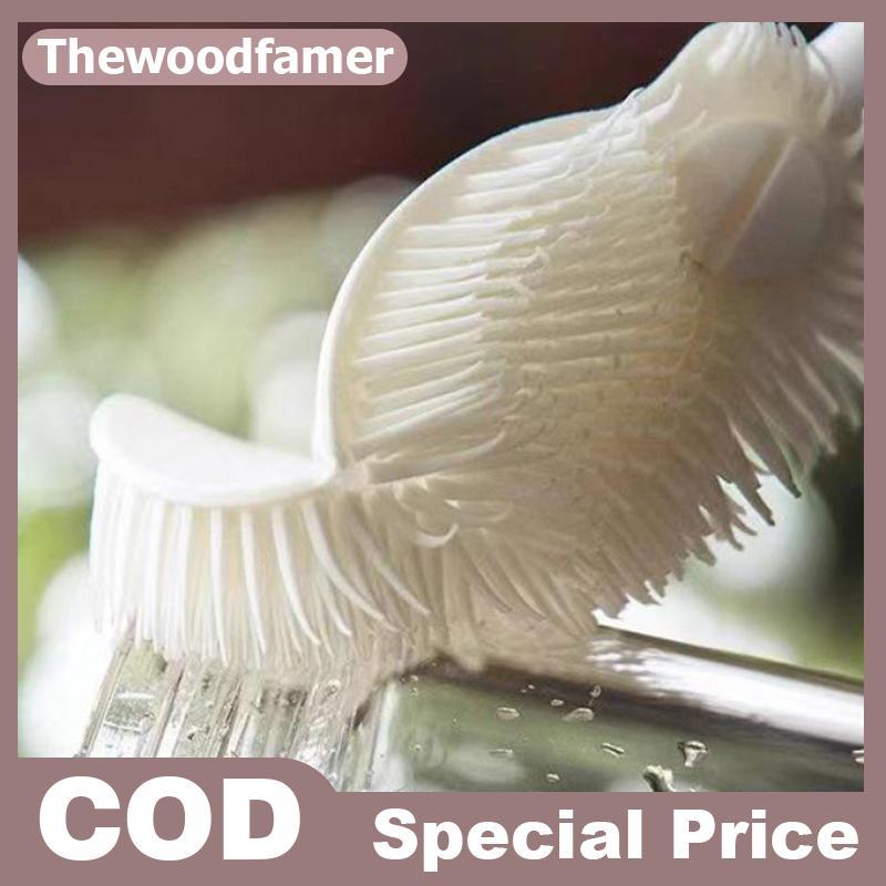 Thewoodfamer แปรงทําความสะอาดถ้วยด้ามยาวขวดทําความสะอาดซิลิโคนขวดนม Wineglass ถ้วยทําความสะอาดครัวเร