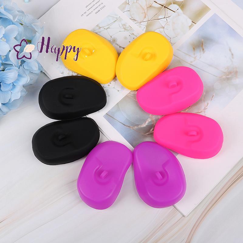 <Happybay> 2 ชิ้นซิลิโคนแบบใช้ซ้ําได้ฝาครอบหูร้านทําผมย้อมสีโล่ป้องกันที่ปิดหูลดราคา