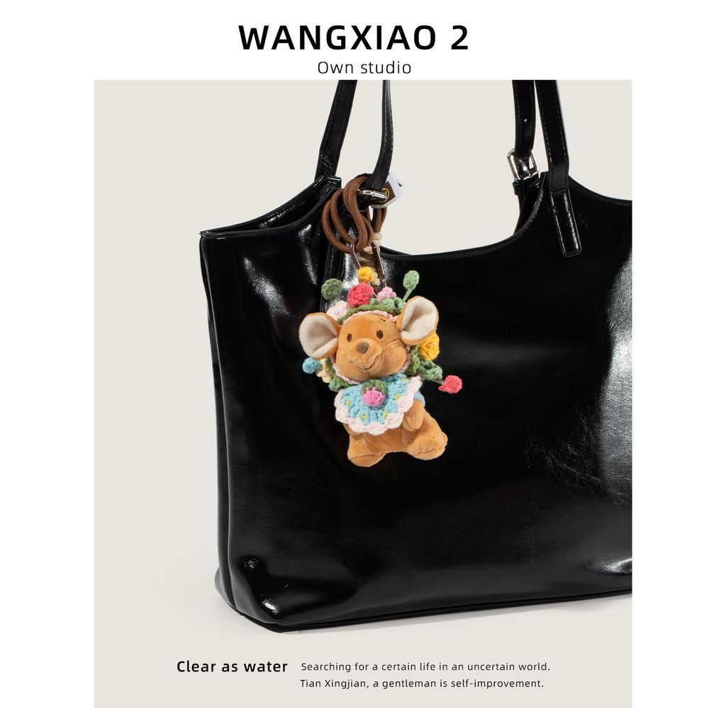 WANGXIAO 2 น่ารัก Kangaroo Adzuki Bean ตุ๊กตากระเป๋าจี้ยืน Hairpin ดอกไม้ Adzuki Bean ตุ๊กตาพวงกุญแจ