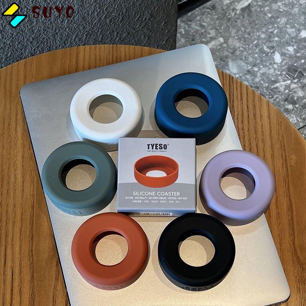 SUYO ฝาครอบขวด 1 ชิ้น, ที่รองแก้วซิลิโคนกันลื่น 71-75 มม., ถ้วยแก้วสากลแขนป้องกันด้านล่างสําหรับแก้ว Tyeso