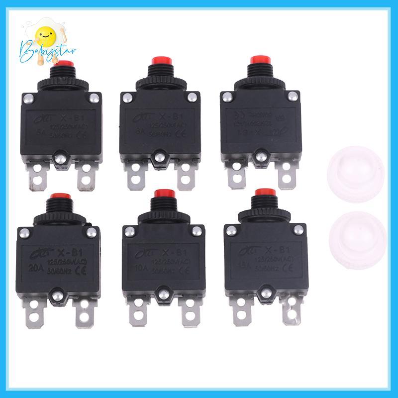 [Inthehot-t] Thermal Switch Circuit Breaker Overload Protector 5A 6A 8A 10A 15A 20A Overload Switch 