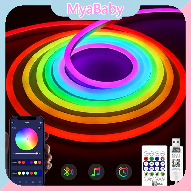 Neon แถบไฟ RGBIC  210 โหมดไฟสุดว้าว! ควบคุมผ่านรีโมท/แอปมือถือ USB เปลี่ยนสีได้หลากหลาย สร้างบรรยากาศคริสต์มาส ✨