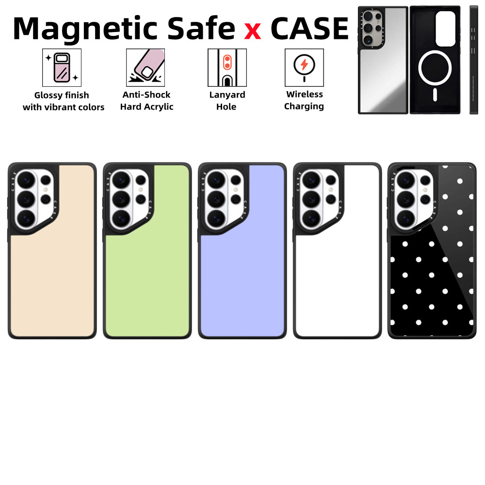 Suitable for Samsung Galaxy S26 S25 S24 S23 S22 Ultra Plusเคสโทรศัพท์Glaze Classic Dottieกรณี (2)CASEกระจกแม่เหล็กปลอดภัยปลอกกันกระแทกต้านทานฝาครอบป้องกัน