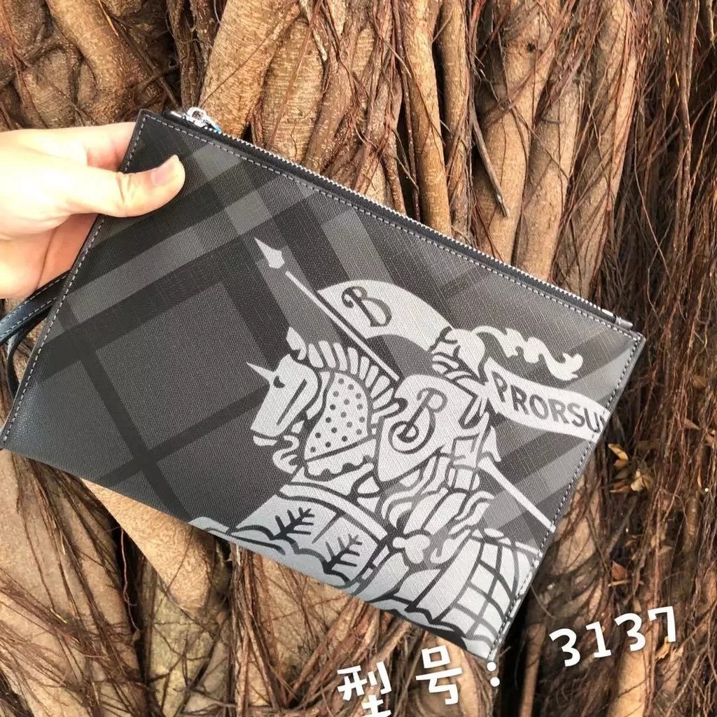 ((A) 2019 สไตล์ใหม่ล่าสุด Burberry~Burberry กระเป๋าคลัทช์ Bur~berry กระเป๋าคลัทช์ Burberry~Burberry 