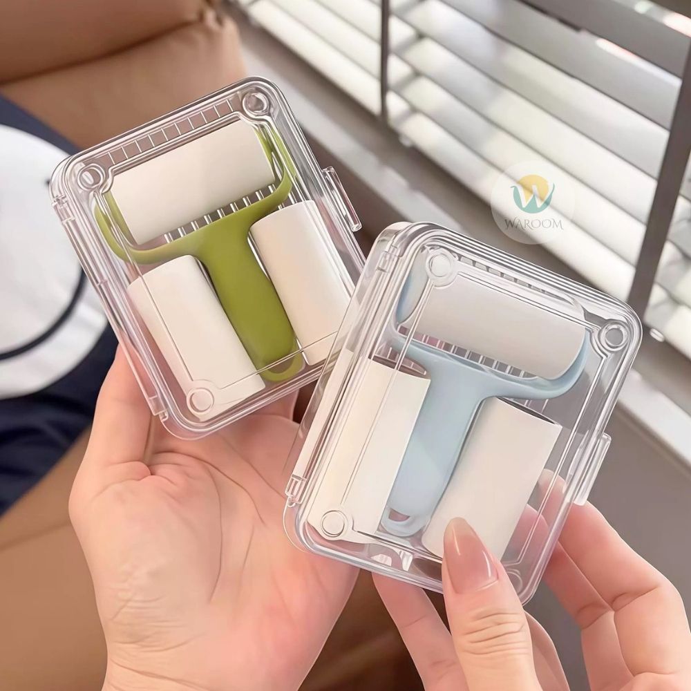 ลูกกลิ้งกำจัดขน ทำความสะอาด พร้อมกล่องใส่ ขนาดกะทัดรัด พกพาสะดวก ไซส์ mini กลิ้งเก็บเส้นผม / ฝุ่น / ขนสัตว์เลี้ยง