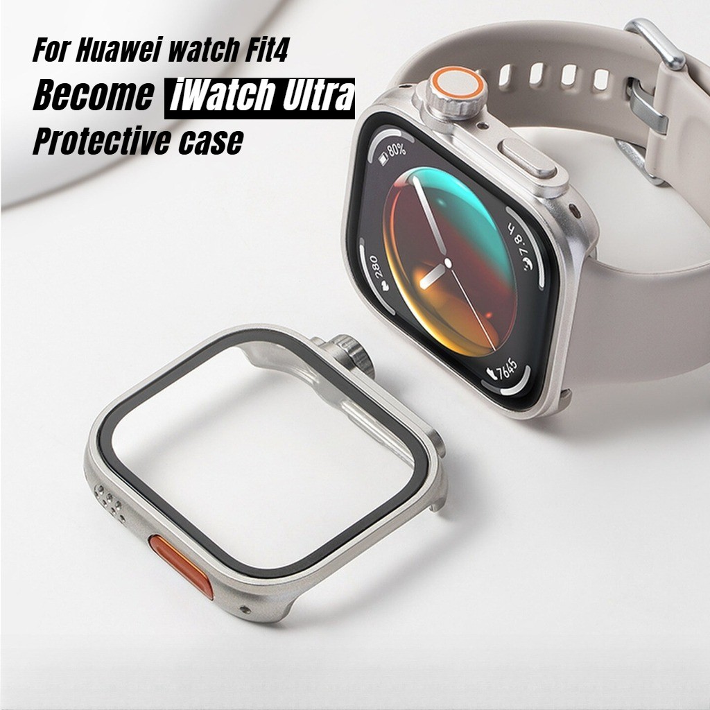 เปลี่ยนเป็น Ultra Watch Case สําหรับ Huawei Watch Fit 4Pro/4/3 ป้องกันหน้าจอ Shell + แก้วสําหรับ Fit4 Pro/4/3 อัพเกรด Ultra