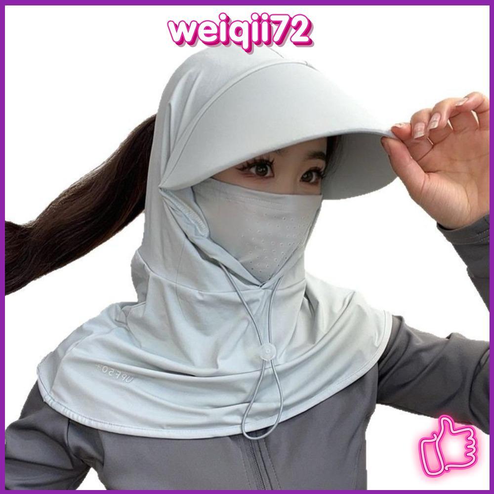 WEQITH Cap, with Shawl Ice Silk Visor Cap, Breathable Pullover Cap Cycling