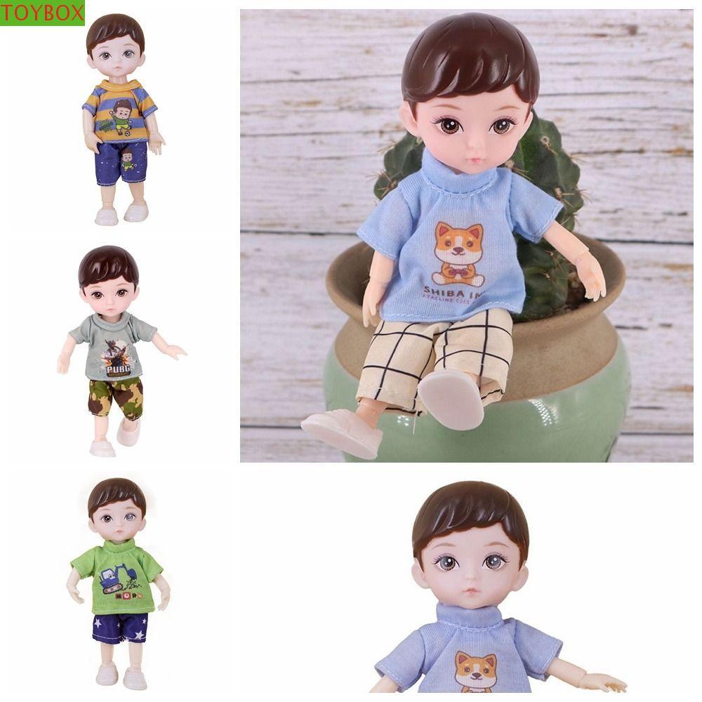 ทอยบ็อกซ์ 16เซนติเมตร บีเจดี ข้อต่อเคลื่อนย้ายได้ พร้อมเสื้อผ้า สีฟ้าตาสีเหลือง 13 ข้อ สําหรับสาวน้อย น่ารัก DIY แต่งกายได้