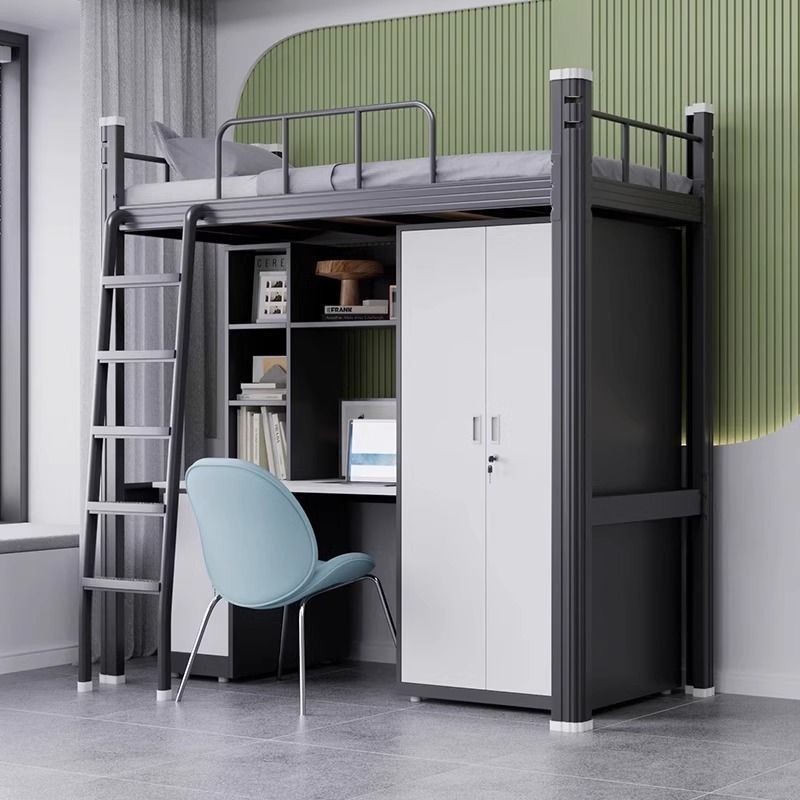 Double layered overweight bed Elevated Bunk Bed Space Saving Loft Bed Loft Bed / Metal Bed Frame / S