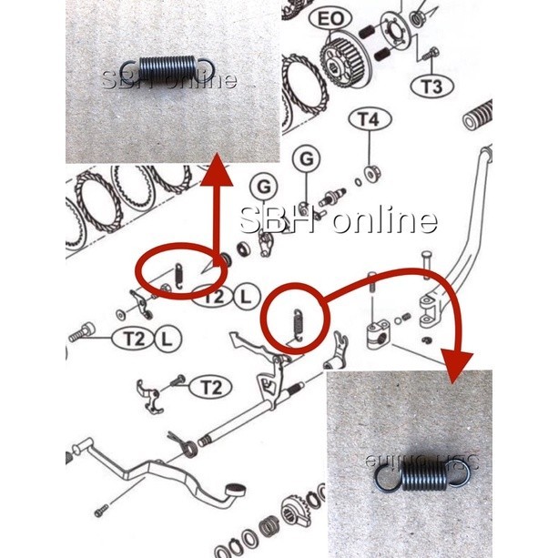 KRISS GEAR SHAFT CHANGE SPRING SHAFT GEAR SPRING KERIL GEAR ARM SPRING SPRING GEAR SHAFT(BIG/SMALL)