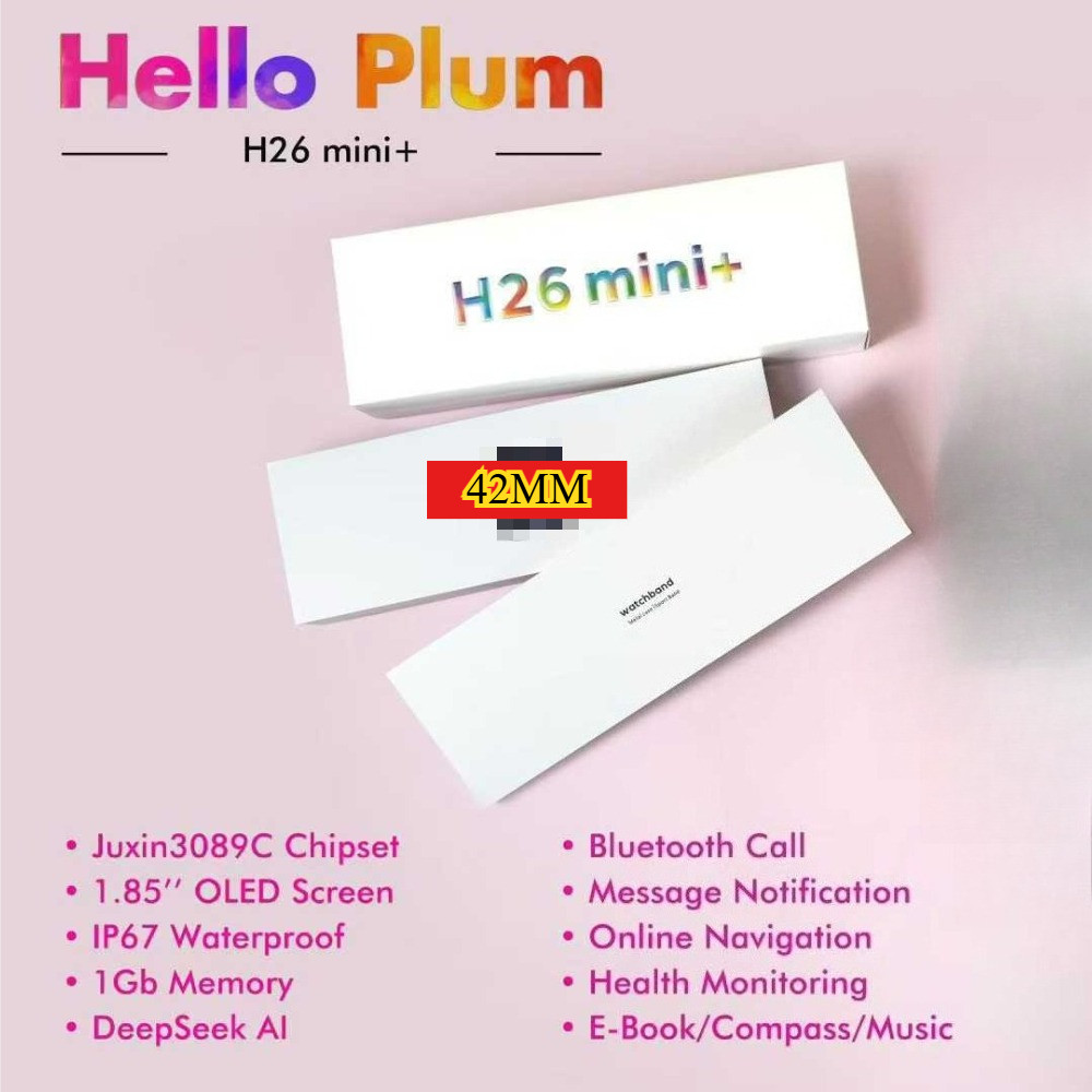 H26 MINI Plus สมาร์ทวอท์ช AMOLED AOD หน้าจอ 1GB Wireless Charger กีฬา Smartwatch สําหรับชาย 2026 ใหม