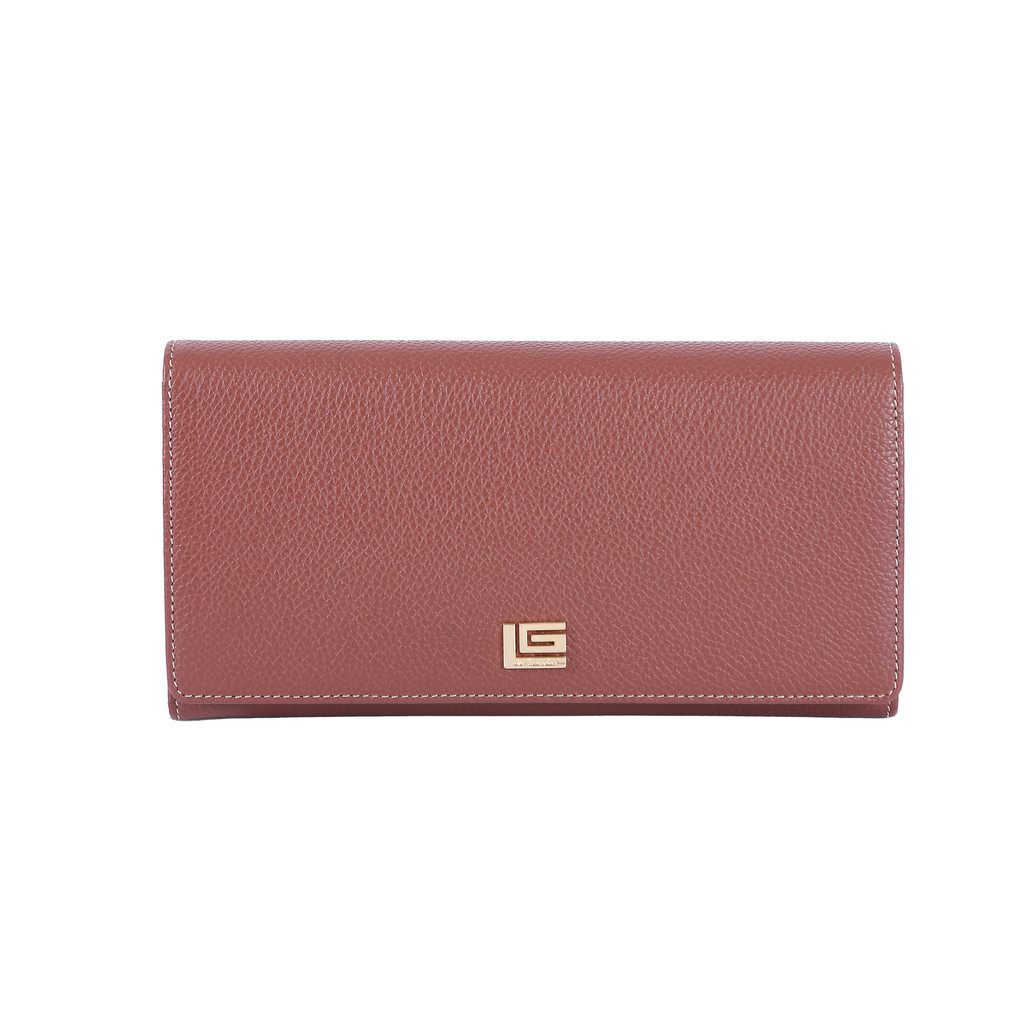 Guy Laroche กระเป๋าสตางค์แบบ 2 พับยาว รุ่น AGP0744 - สีน้ำตาล