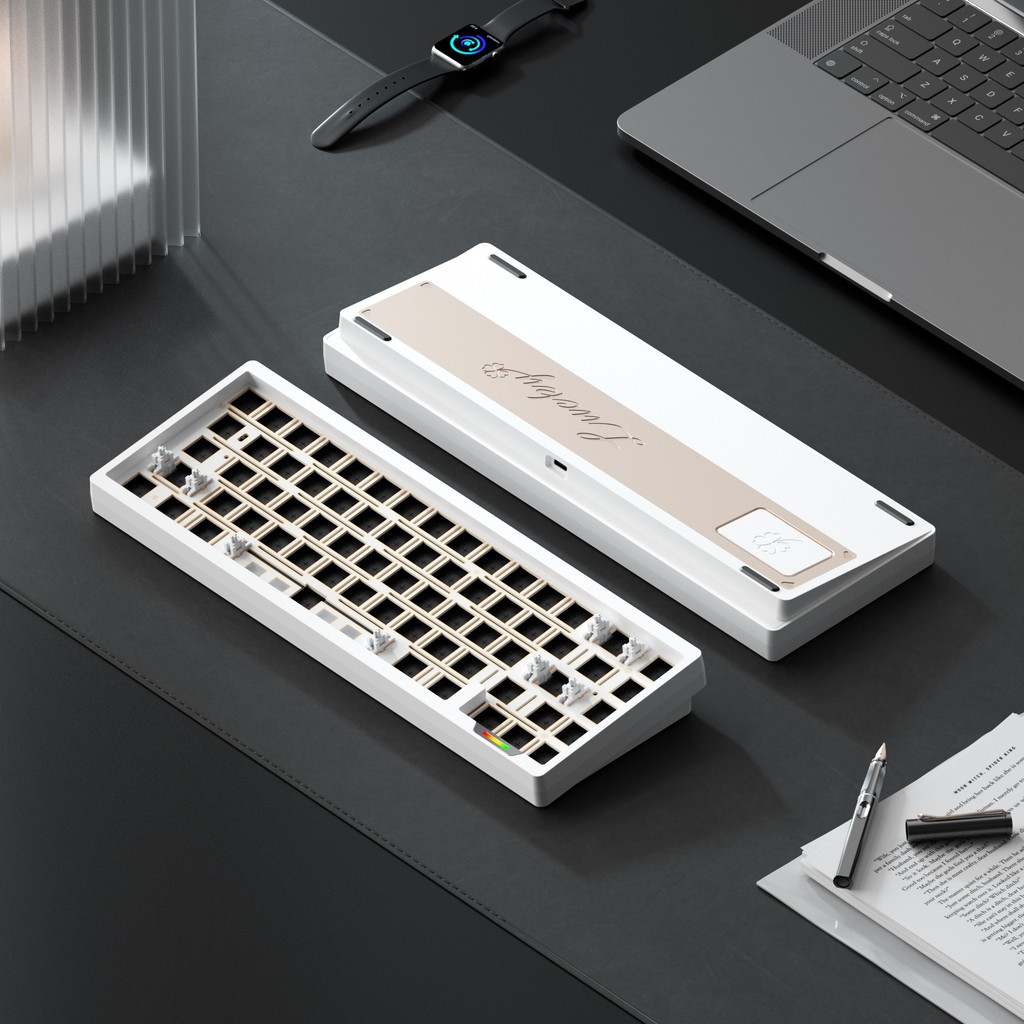 Weikav Lucky65 V3 อลูมิเนียมคีย์บอร์ดชุด 400mAh ไร้สาย 3 โหมดคีย์บอร์ดเกม 60% บลูทูธ 2.4G RGB Hotswap PC Gamer ของขวัญ