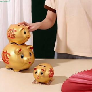 SAUTE กระปุกออมสิน, ขวดเงินหมูเซรามิกสัตว์, ทองที่ใช้งานได้จ…