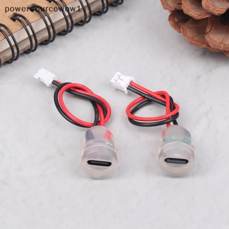 WOW 1/3/5Pcs Type C ซ็อกเก็ตหญิงแจ็คตัวเชื่อมต่อกันน้ํา 2 สายผมเปียไฟ LED 3A 5V Fast Charger Power P
