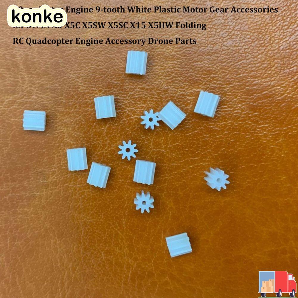 KONKE 10 ชิ้นมอเตอร์เกียร์,สีขาว 9 ฟันมอเตอร์เกียร์,พลาสติกพับ Quadcopter Drone อะไหล่สําหรับ SYMA X