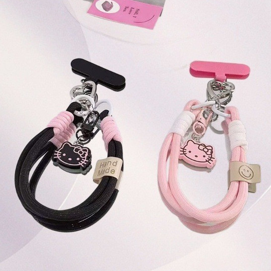 สายคล้องมือถือแฟชั่น+การ์ดสีสันเชือกเส้นเล็กสั้นสีสันสดใส