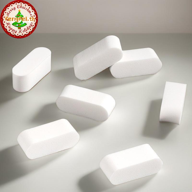 FENGFEI 10 ชิ้นฟองน้ําแต่งหน้านุ่มเปียกและแห้งใช้พัฟสีขาว Foundation คอนซีลเลอร์ Smearing แป้งพัฟเคร