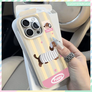 For iPhone 11 16 15 Pro Max 13 14 12 XR X XS Max 15 Plus 16promax 15promax เคสมือถือ Silicone TPU dachshund เคสทรศัพท์
