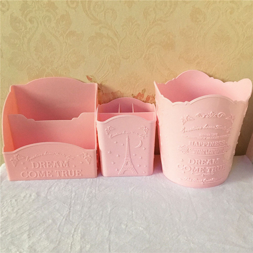 ที่ใส่ปากกา Daiso สไตล์ญี่ปุ่นกล่องเก็บเครื่องสำอางบรรเทาที่เก็บของบนเดสก์ท็อปกล่องเก็บหน้ากากพลาสติ