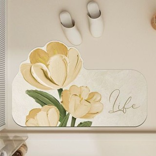 ✨ส่งไวจากไทย✨ พรมห้องน้ำลายดอกไม้สไตล์วินเทจ ลายดอกคลาสสิก เ…