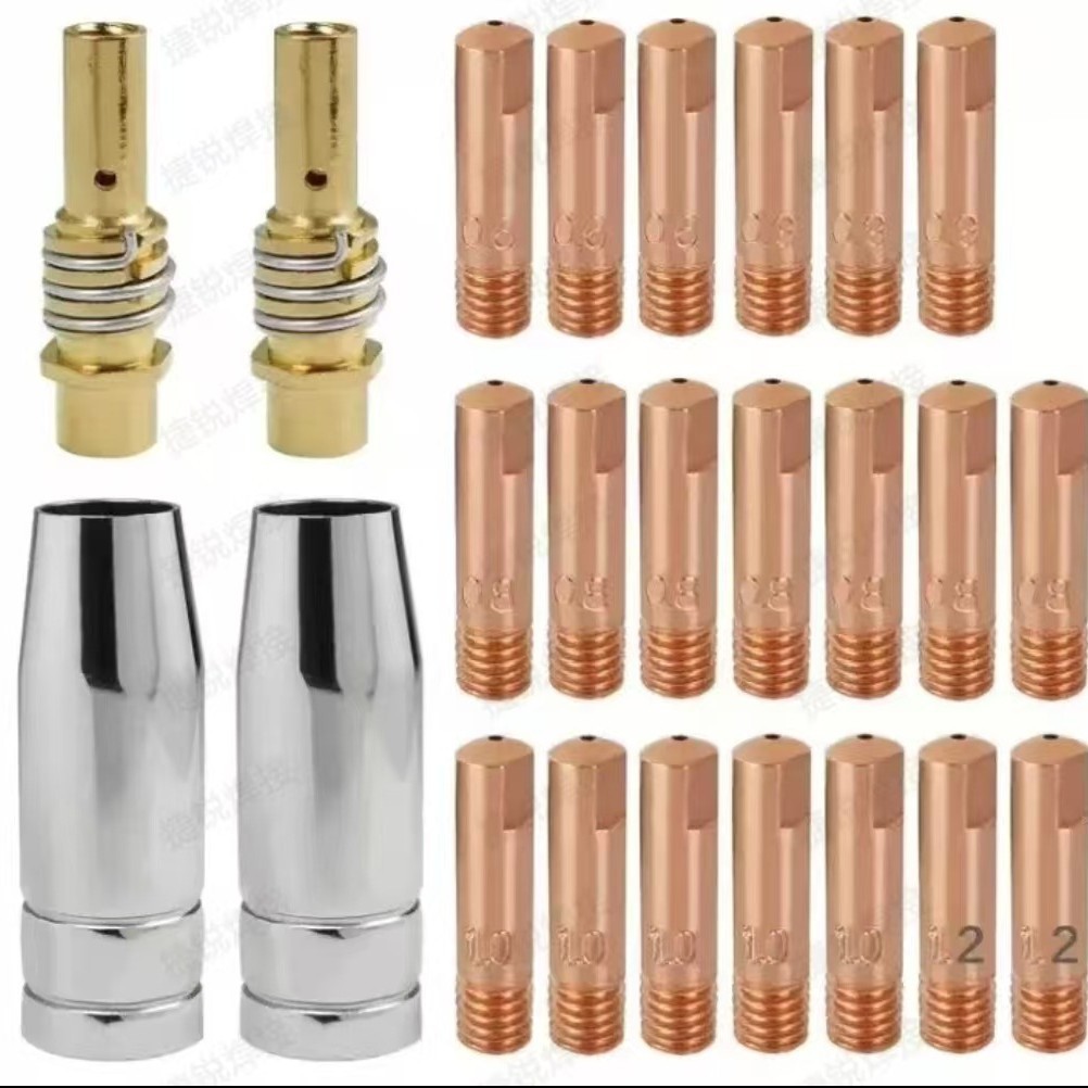 M MB15AK ชุดหัวฉีดนําความร้อนฝาครอบป้องกันก้านเชื่อมต่อ MIG15AK อุปกรณ์เชื่อมชุด 24 ชิ้น FM5Z