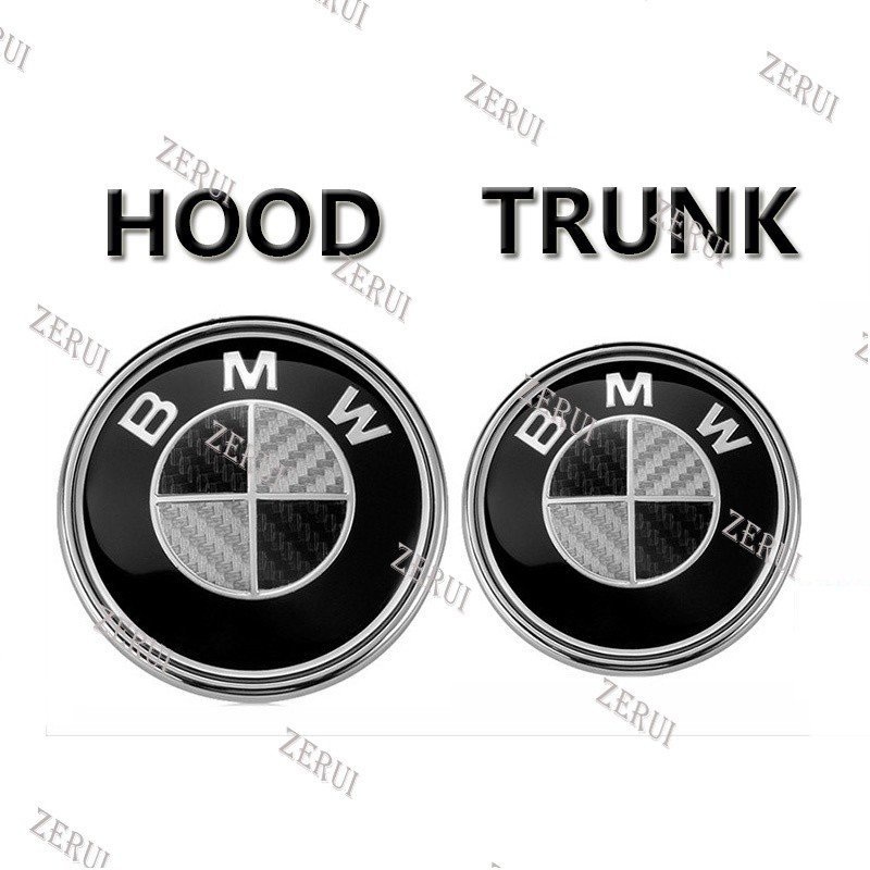 ZR มาใหม่ล่าสุด 6D Carbon Fiber Front Logo Badge Chrome BMW Logo 74mm. สําหรับ BMW XPRA