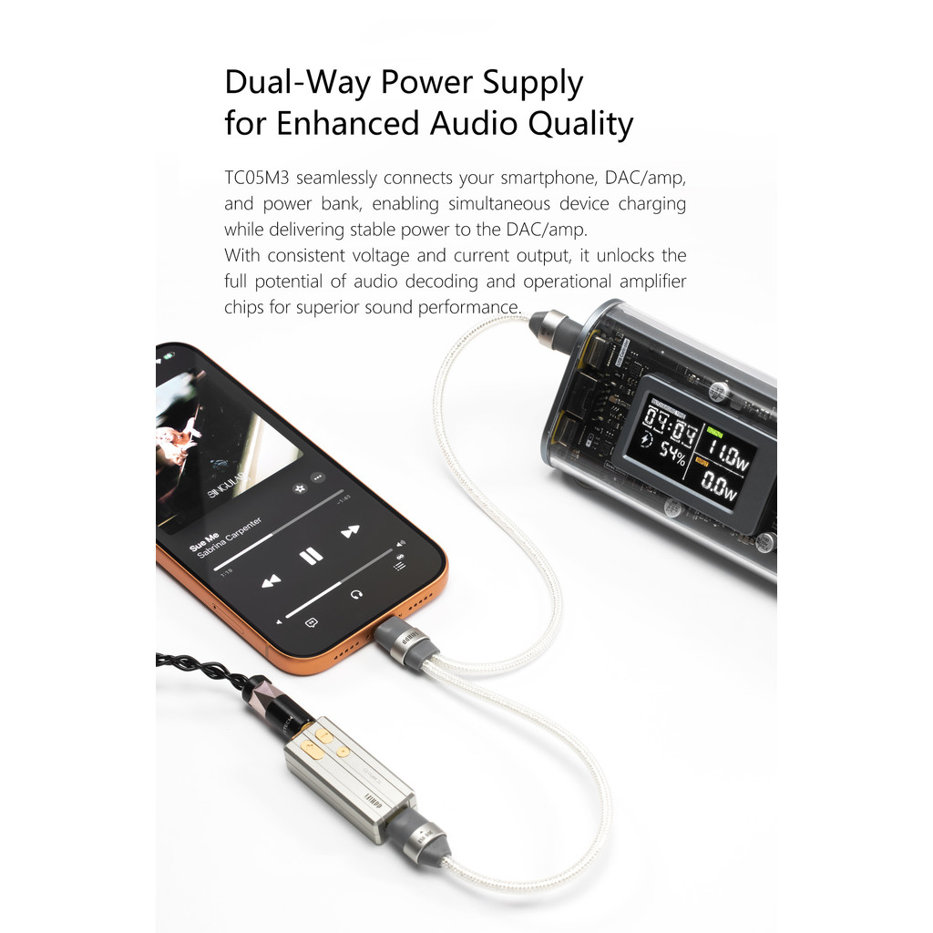 DdHiFi TC05M3 ปลั๊ก USB-C คู่พร้อมสายชาร์จ OTG ถอดรหัสเสียงและชาร์จ 2-in-1 ราคา ถูกที่สุด ดีลบีเคเค แกลเลอรีภาพที่ 7