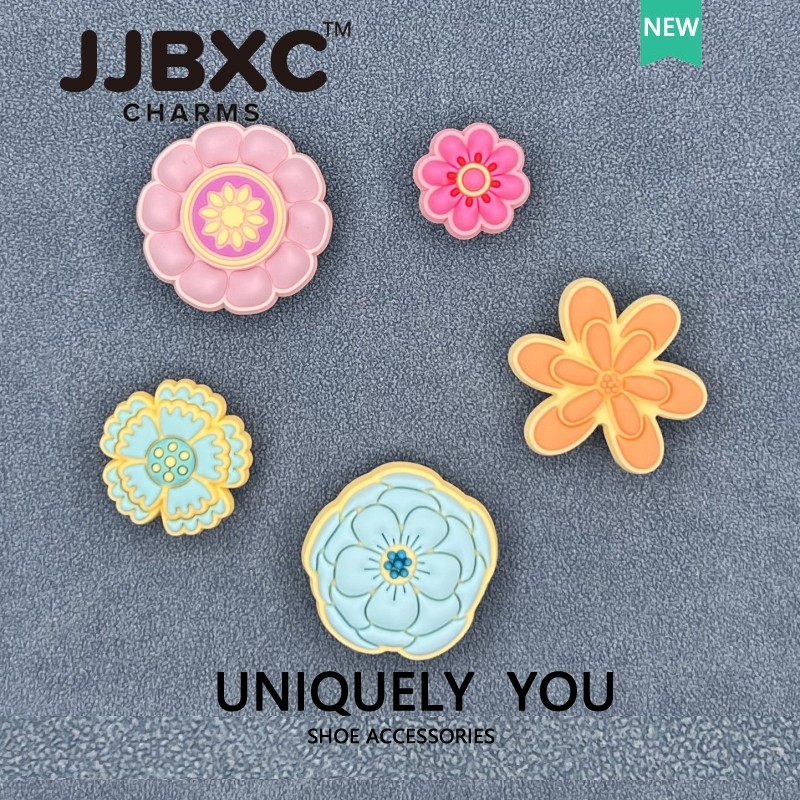 JJBXC ชุดเสน่ห์รองเท้าดอกไม้น่ารักการ์ตูน