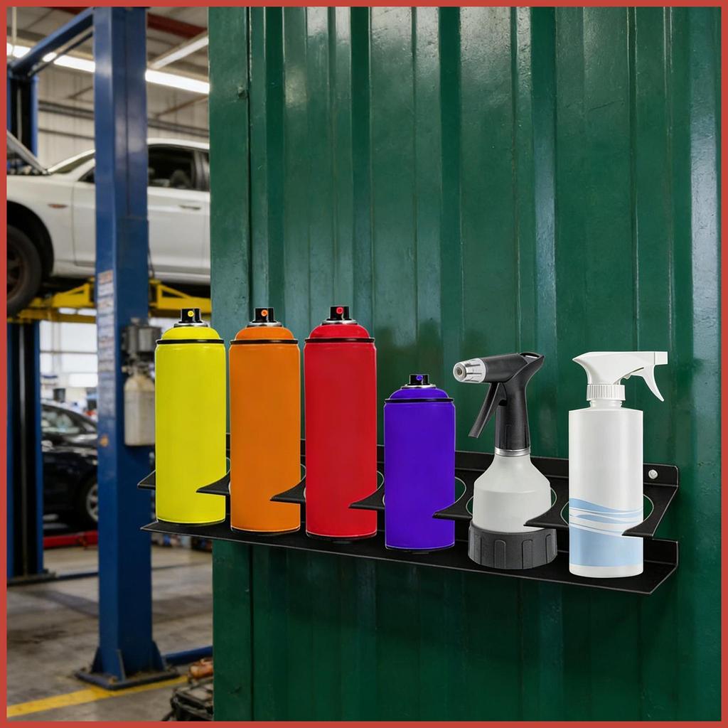 ที่เก็บขวดสเปรย์ 6 ช่อง Wall Car Detailing Can Shelf สเปรย์ประหยัดพื้นที่ Can Holder สําหรับ Worksho