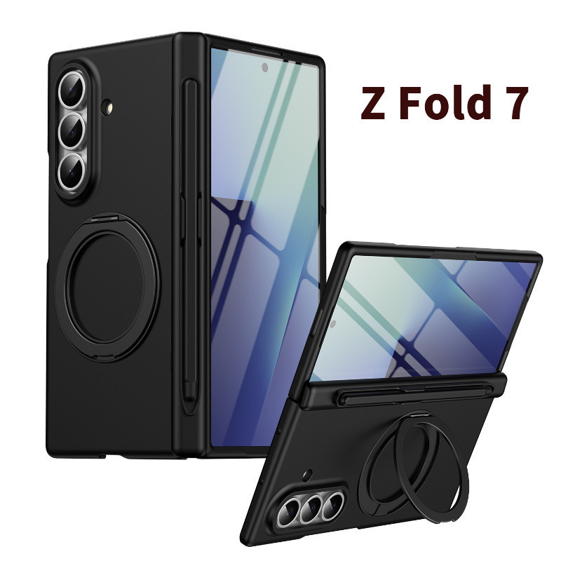 ใหม่สําหรับ Samsung Z Fold7 เคสโทรศัพท์ Fold7/6/5/4/3 พร้อมปากกาแม่เหล็กหมุนขาตั้งป้องกันกรณี