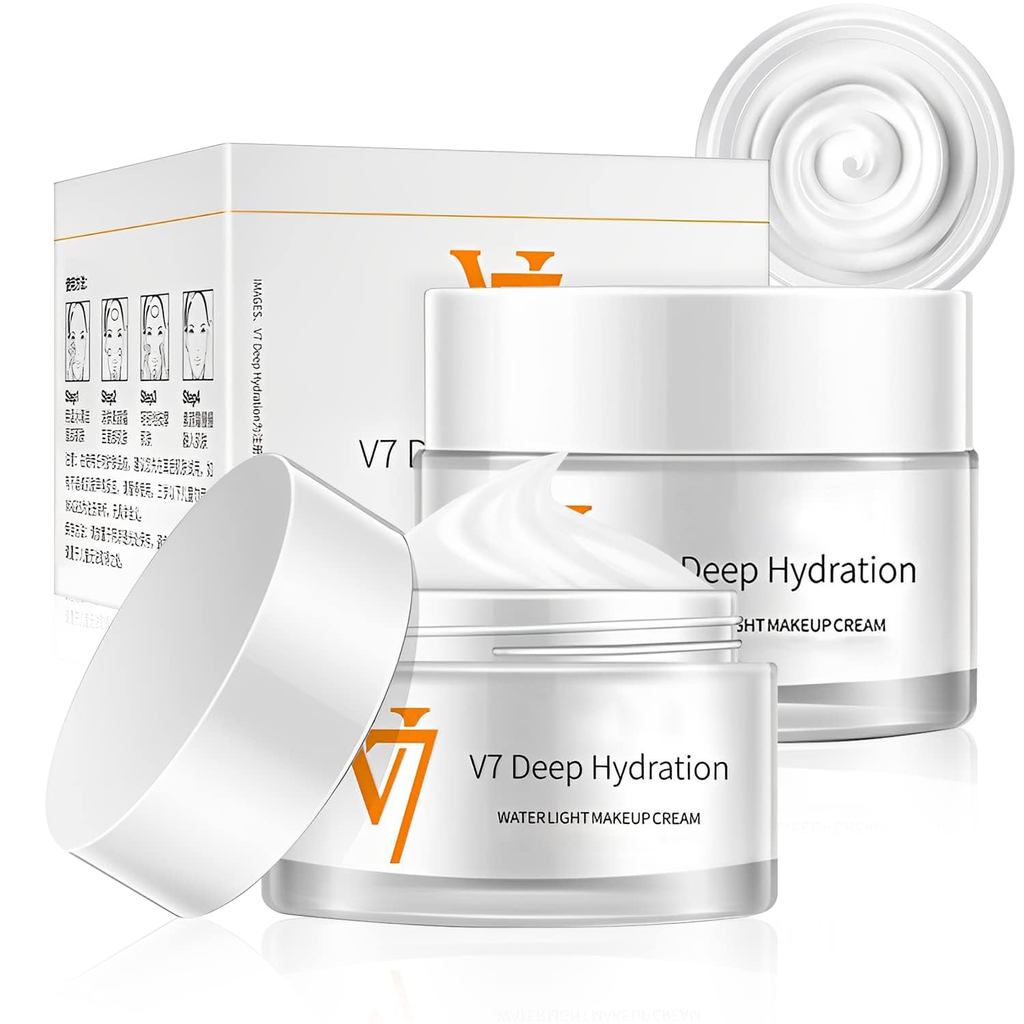 Rednow Moisturizing Cream,V7 Deep Hydration Waterlight Makeup Cream,V7 Korea Cream Face Moisturizer 