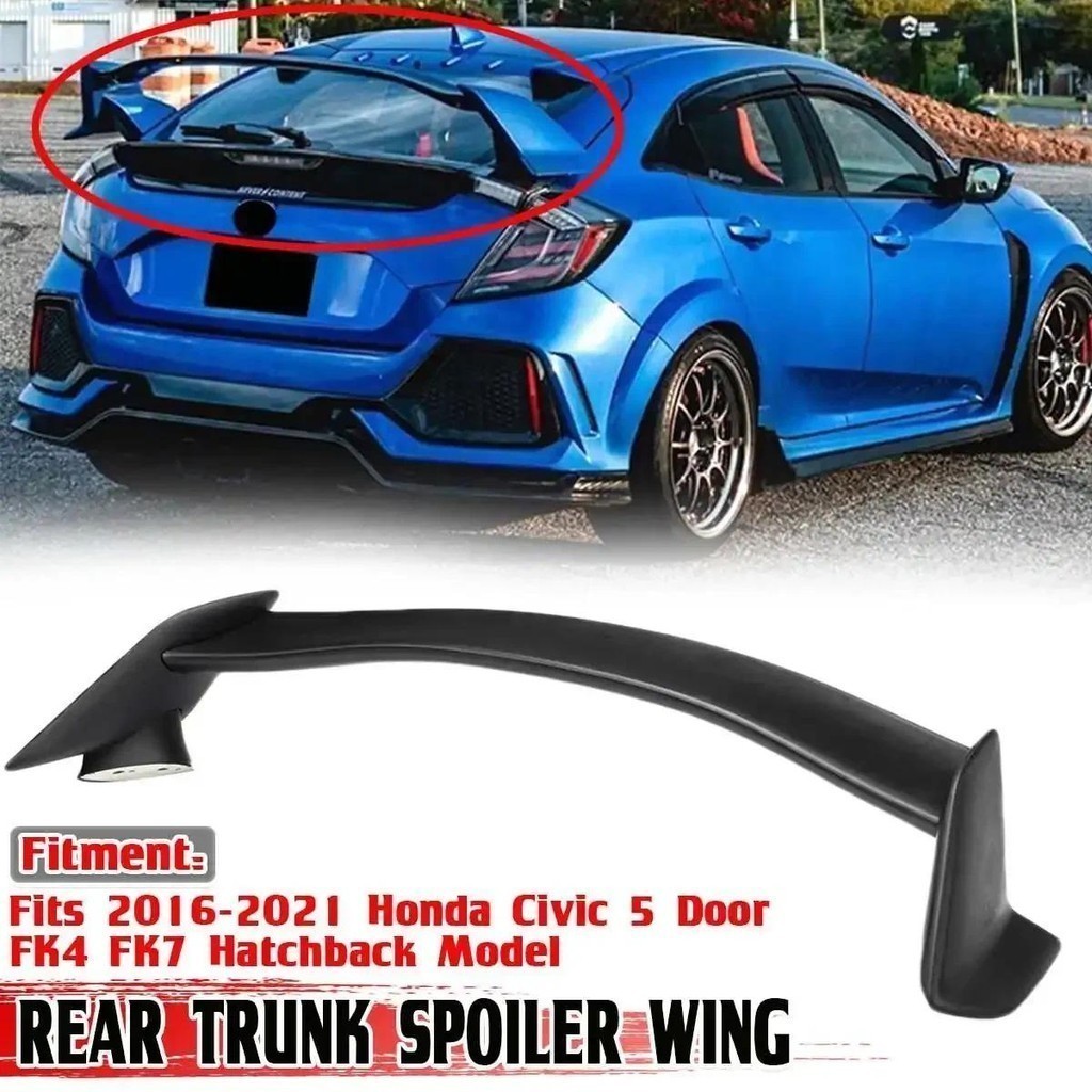รถด้านหลังสปอยเลอร์ Wing Lip Extension สําหรับ Honda Civic 5 ประตู FK4 FK7 Hatchback 2016-2021 ด้านห