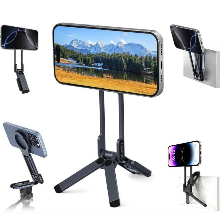 ULANZI แม่เหล็กโทรศัพท์ขาตั้งกล้องสําหรับ iPhone, MA38 ผู้ถือโทรศัพท์แบบพกพาขาตั้งกล้องขนาดเล็กสําหร