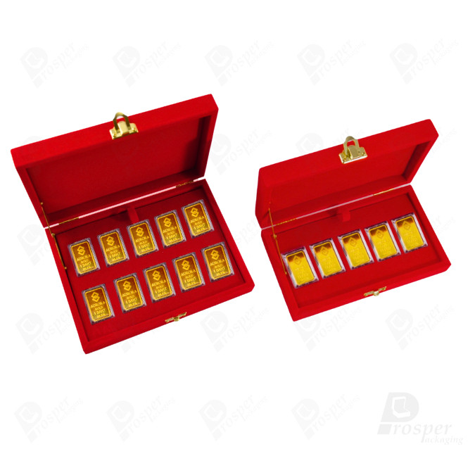กล่องใส่ทองแท่งสำหรับใส่แบบ (1บาท-มีกรอบ-ขนาดทองAURORA)  จัดเก็บสะสมเพิ่มมูลค่า ใช่ในงานพิธี สินสอด 